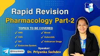 Rapid Revesion Pharmacology Part2 Live By Dr Priyanka Sachdev [upl. by Pearl226]