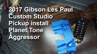 Gibson Les Paul Custom Studio pickup change to Planet Tone Aggressor pickup [upl. by Alenoel]