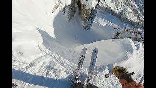 First time skiing Corbets Couloir at Jackson Hole [upl. by Mather]