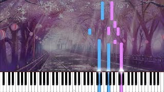 End Theme  5 Centimeters Per Second Piano Tutorial Synthesia  Akmigone [upl. by Ardie]