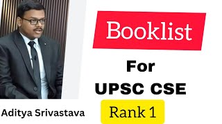 Booklist for UPSC prelims exam  Aditya Srivastava  Rank 1 [upl. by Komara]