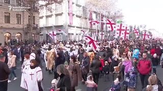 Orthodox Christians Celebrate Christmas In Georgia [upl. by Binny]