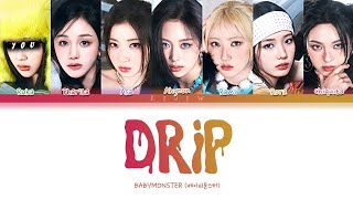 BABYMONSTER  DRIP but you are Ruka Color Coded Lyrics Karaoke [upl. by Lacie382]