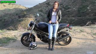 Biker Chick A Gorgeous Female DUCATI Motorcycle Rider [upl. by Harat]