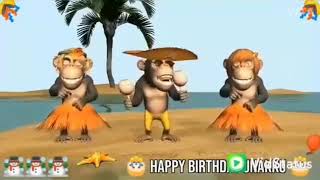 🐒Happy birthday unakku 🍰 funny monkey dance song [upl. by Ilrebmik]