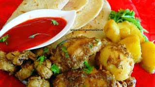 Surinaamse Roti met kip aardappel masala [upl. by Phyl143]