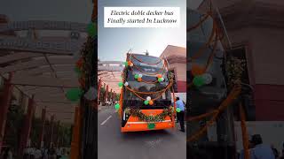 Electric double decker bus finally started in Lucknow [upl. by Maridel205]