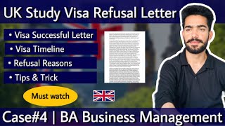 UK Student Visa Refusal Letter  UK Student Visa Refusal Reasons  case 4 [upl. by Olivia]