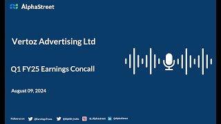 Vertoz Advertising Ltd Q1 FY202425 Earnings Conference Call [upl. by Wilson]