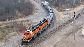 BNSFs Hinckley Local working the SCXY interchange in Hinckley MN [upl. by Ylatfen]