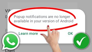 Androidde WhatsApp Popup Bildirimleri Nasıl Düzeltilir 2024 [upl. by Ethelda]