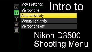 Intro to Nikon D3500 Shooting Menu [upl. by Oivatco]