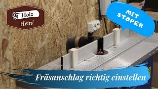 Fräsanschlag richtig einstellen für den HF50 von Scheppach [upl. by Eigla]