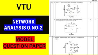 Network Analysis MODEL QUESTION PAPER networkanalysis circuitanalysis modelquestionpaper2024 vtu [upl. by Hanway]