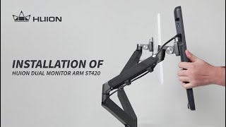 How to Install Huion Dual Monitor Arm ST420 [upl. by Atiuqad]