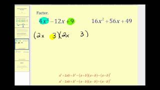 Factoring a Perfect Square Trinomial [upl. by Eissert]