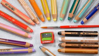 Did I Waste my Money Stabilo Woody 3in1 Crayon Review amp Comparison with Neocolor 2 Crayons [upl. by Pihc]