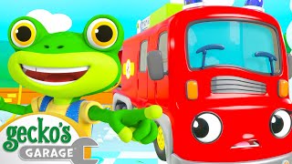 Fire Truck Fun  Geckos Garage  Rob the Robot amp Friends  Funny Kids TV [upl. by Goodhen]