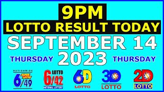 9pm Lotto Result Today September 14 2023 Thursday [upl. by Kinson]