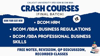 Bcom BBA 3rd Sem Final Batch Crash Course Book Your Seats Now [upl. by Susanne]