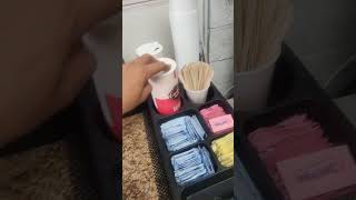 Coffee from dispenser seasoning with sugar and cream  Nissan Dealership Tustin 10242024 shorts [upl. by Seyah542]