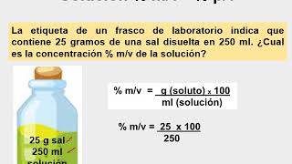 Solución Porcentual masavolumen  mv   pv [upl. by Refotsirk]