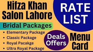 Hifsa Khan Salon Price List 2024 in Lahore  Bridal Makeup Charges List in Johar Town  Deals Offers [upl. by Trinity]