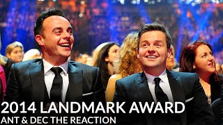 NTA 2014 Landmark Award  Ant amp Dec The Reaction [upl. by Elitnahc]