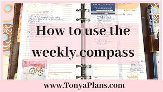 How to Use Weekly Compass Cards  Franklin Covey Roles Big Rocks amp Sharpen the Saw  2019 Planner [upl. by Airemahs]