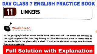 dav class 7 English Practice book chapter 11 Linkers Solution EDUMAGNET ACADEMY [upl. by Adnawad471]