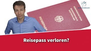 Reisepass verloren  Was jetzt  Rechtsanwalt Dr Achim Zimmermann [upl. by Azerila]