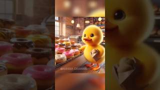 The duckling is sad that his donut fell 😭😭 ai shorts duck [upl. by Giacopo]