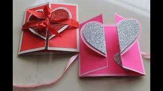 DIY Heart Greeting Card  Anniversary Handmade Card Tutorial  Birthday Card  Thank You Card [upl. by Ume354]