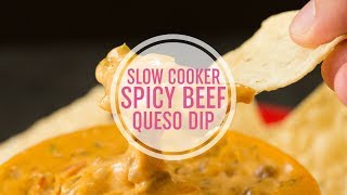 Slow Cooker Spicy Beef Queso Dip [upl. by Durware]