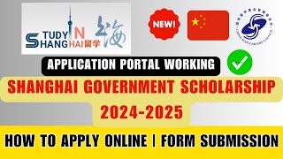 Shanghai Government Scholarship  SGS  How to Apply  Application Portal Working  20242025 [upl. by Aytida592]