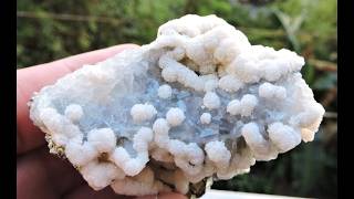 Calcite and Pyrite on Quartz crystals mineral specimen from the Madan field in Bulgaria [upl. by Eeldarb115]