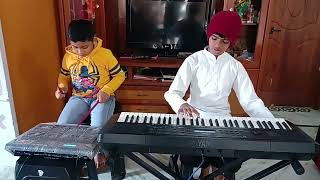 Kaccha Badham Song playing in piano by Sarath chandra Pad drums by Ayaan [upl. by Porche519]