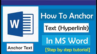 How to Anchor Text in Word 2021 [upl. by Nelubez]