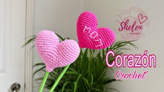 Tutorial flor corazon💖 CROCHET♥️ [upl. by Javler]