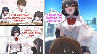 Manga Dub The TSUNDERE next me hates me but her sister likes me so I pretend to marry her but [upl. by Akyre337]