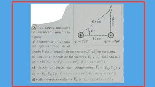 PROBLEMITA DE CAMPO ELECTROSTÁTICO BACHILLERATO 😀😀😀 [upl. by Littman]