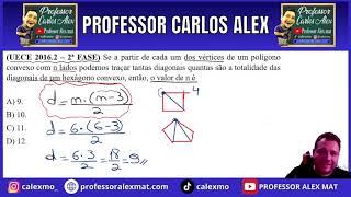 UECE 20162 – 2ª FASE Se a partir de cada um dos vértices de um polígono convexo com n lados [upl. by Ardnasella]