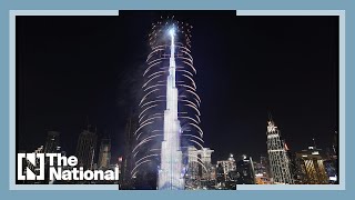 Watch Live Dubai welcomes the New Year with spectacular fireworks show from Burj Khalifa [upl. by Bast]