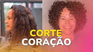 CORTE DE CABELO CACHEADO FEMININO  CORTE CORAÇÃO [upl. by Aleihs385]