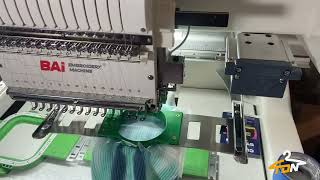 EMBROIDERING BEANIES USING MY BAI 1502 EMBROIDERY MACHINE BADBUNNY DESIGN [upl. by Bloomer]