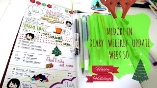 Midori Travelers Notebook Diary Weekly UpdateWEEK 50 [upl. by Jud888]