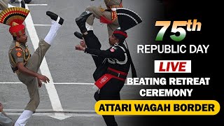 LIVE Beating Retreat Ceremony At Attari Wagah Border Ahead Of Republic Day [upl. by Zannini]