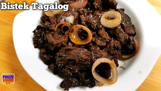 BEEF STEAK  BISTEK TAGALOG RECIPE  EASY TO COOK  PINOY FOOD TV [upl. by Sakmar]