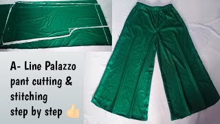 ALine Palazzo Cutting And Stitching Palazzo Pant Stitching Very EasyFlared Palazzo Cutting [upl. by Isle159]