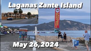 LAGANAS ZANTE  May 262024  SUMMER 2024  Laganas Beach  Beautiful Night [upl. by Nagard27]